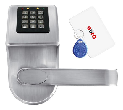 Dørhåndtag med kodelås og RFID-kortlæser Eura sølv