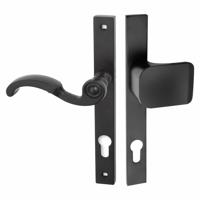 Kuchinox Baron 90 mm greb til låsecylinder, venstre, mat‑sort