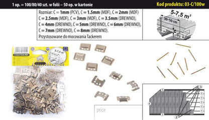Monteringsklips Sezamstyl C2 100 stk.