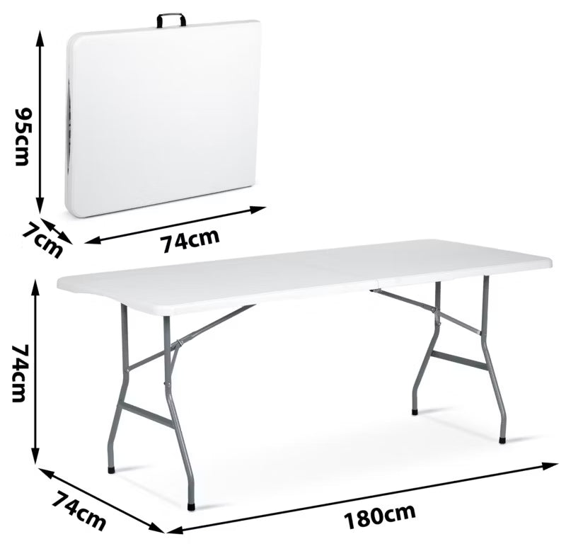 Klapbord 180x74 cm Hvid