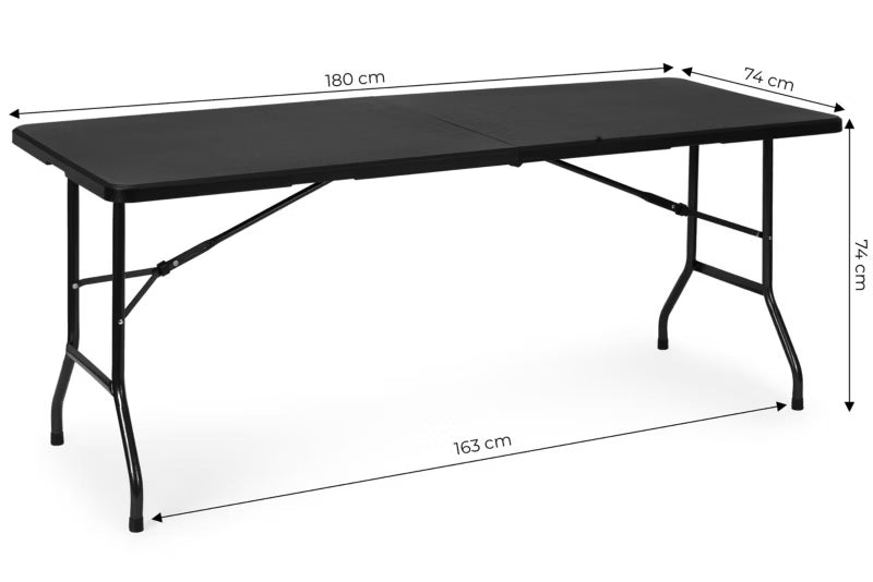 Klapbord 180x74 cm Sort