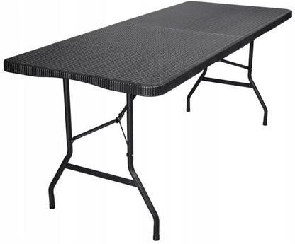 Klapbord 180x74 cm Sort Rattanlook