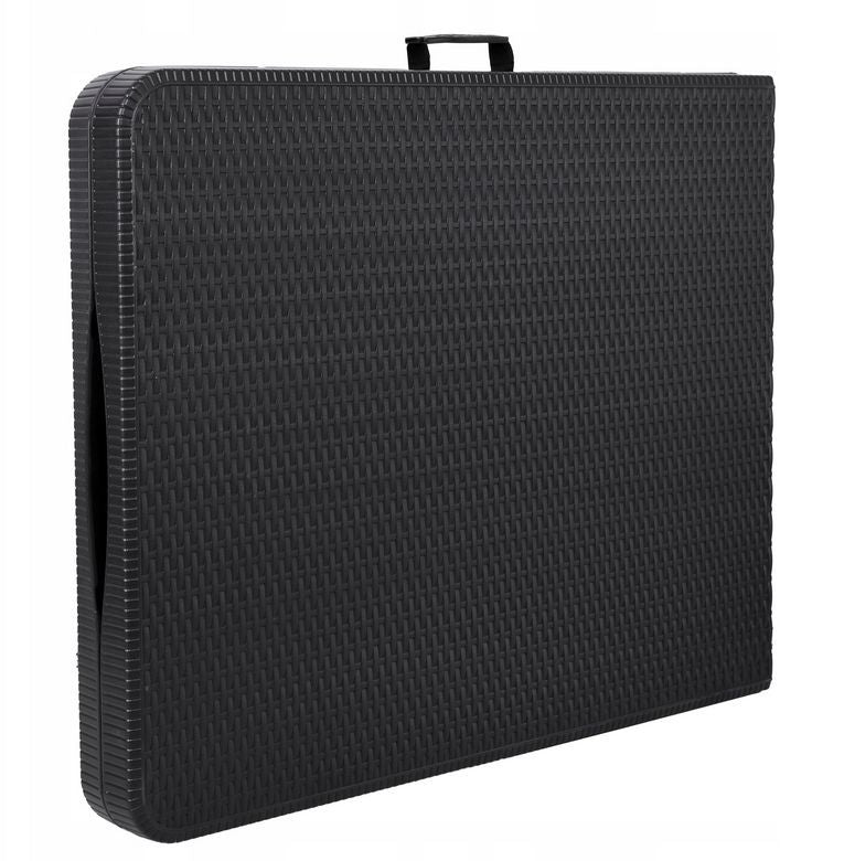 Klapbord 180x74 cm Sort Rattanlook