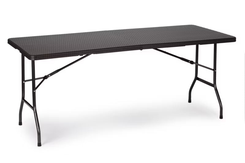 Klapbord 180x75 cm Sort Rattan RZK-180B