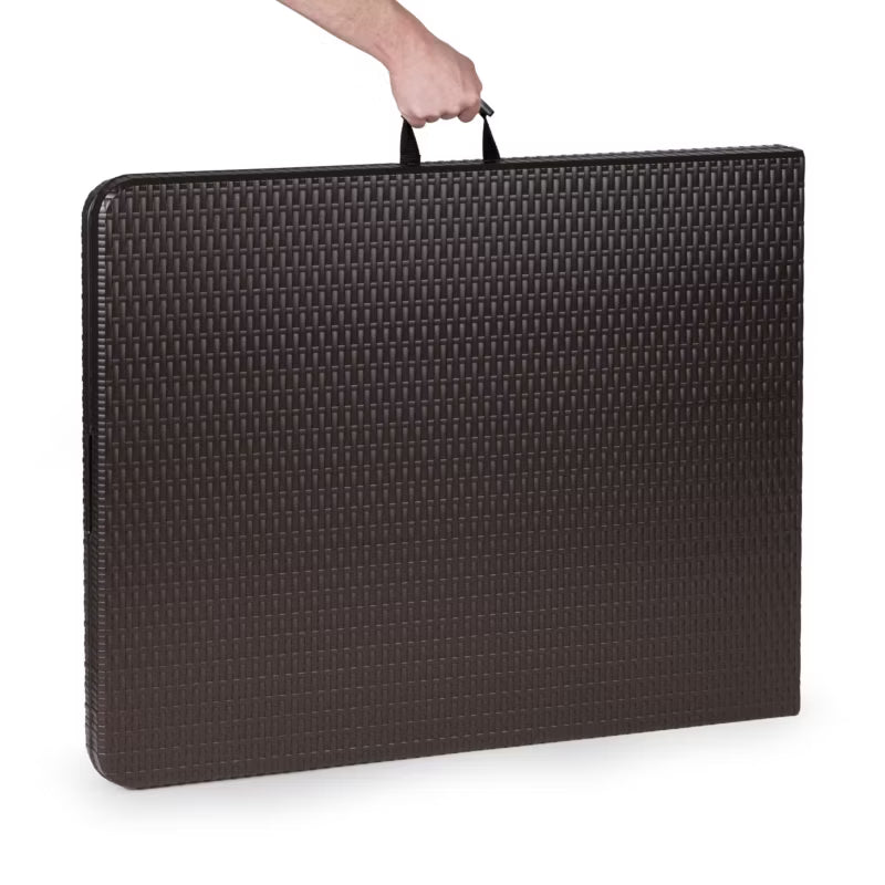 Klapbord 180x75 cm Sort Rattan RZK-180B