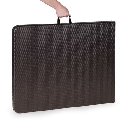 Klapbord 180x75 cm Sort Rattan RZK-180B