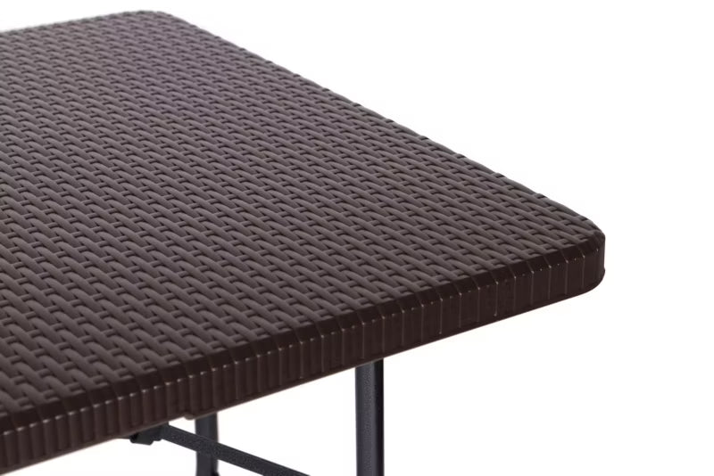 Klapbord 180x75 cm Sort Rattan RZK-180B