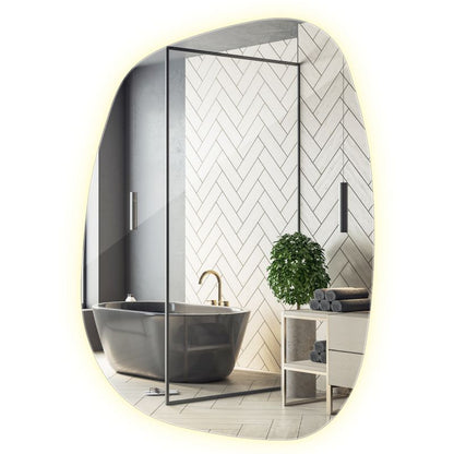 Stort LED-spejl 91 x 66 cm Neutralt lys Badeværelse