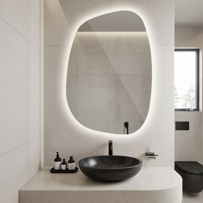 Stort LED-spejl 91 x 66 cm Neutralt lys Badeværelse