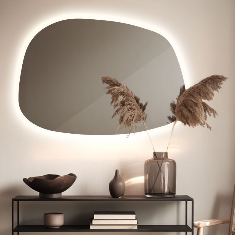 Stort LED-spejl 91 x 66 cm Neutralt lys Badeværelse
