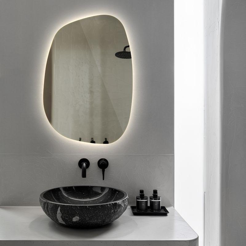 Stort LED-spejl 91 x 66 cm Neutralt lys Badeværelse