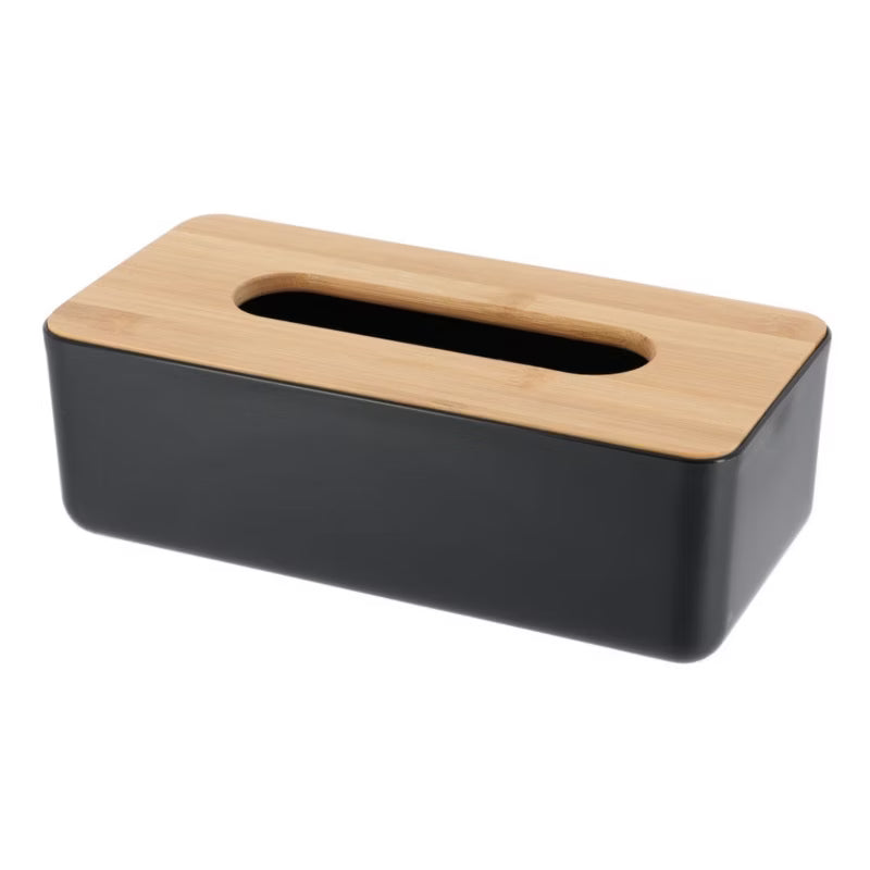 Kleenexboks 26,6x13,1 cm Sort Bambus