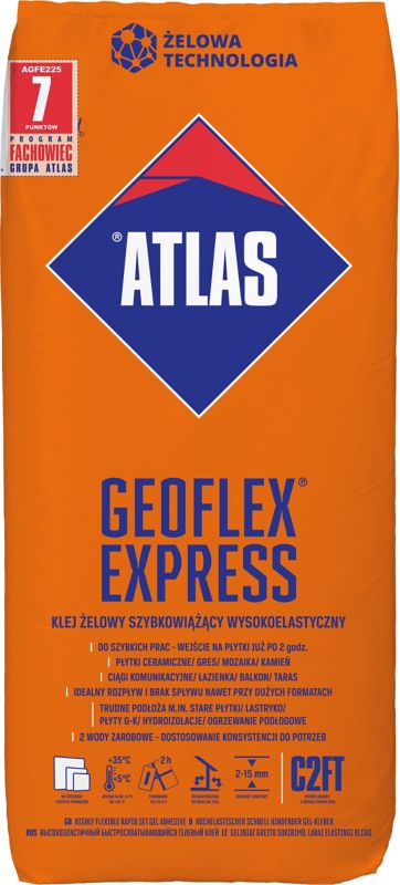 Fliseklæb Geoflex Express Hurtigtørrende 22,5 kg Grå