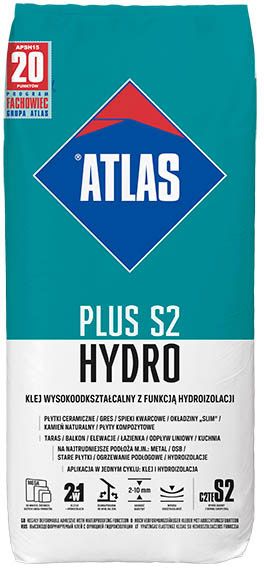 Atlas Plus S2 Hydro fliseklæber til glaserede fliser og terrakotta 15 kg