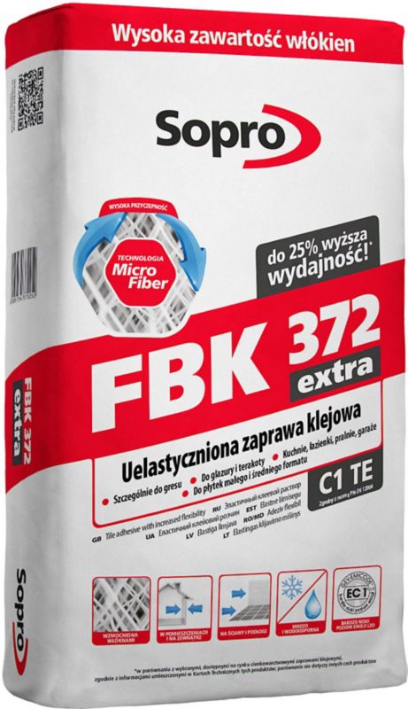 Sopro 372 Extra fliseklæb til porcelænsfliser 22,5 kg