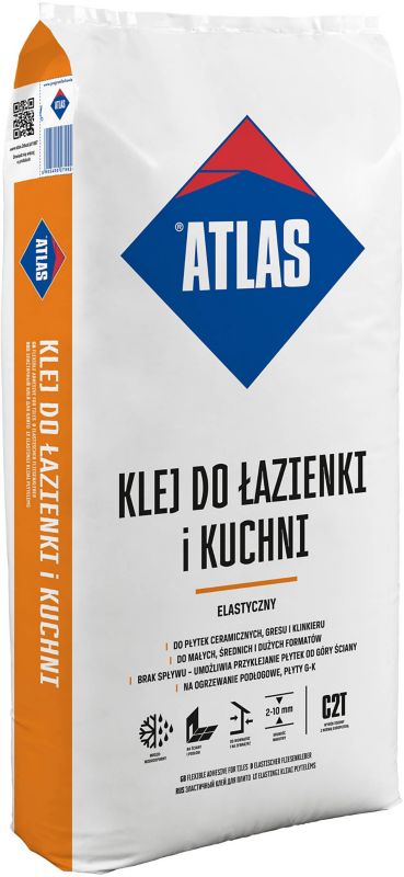 Atlas klæbemiddel til badeværelse og køkken, 22,5 kg