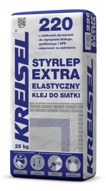 Fleksibelt netklæbemiddel Kreisel Styrlep Extra 220 25 kg