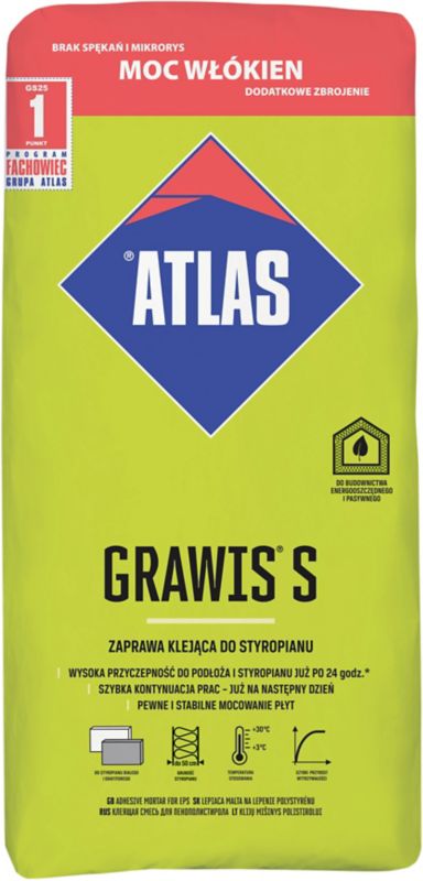 Atlas Grawis S 25 kg lim til polystyren