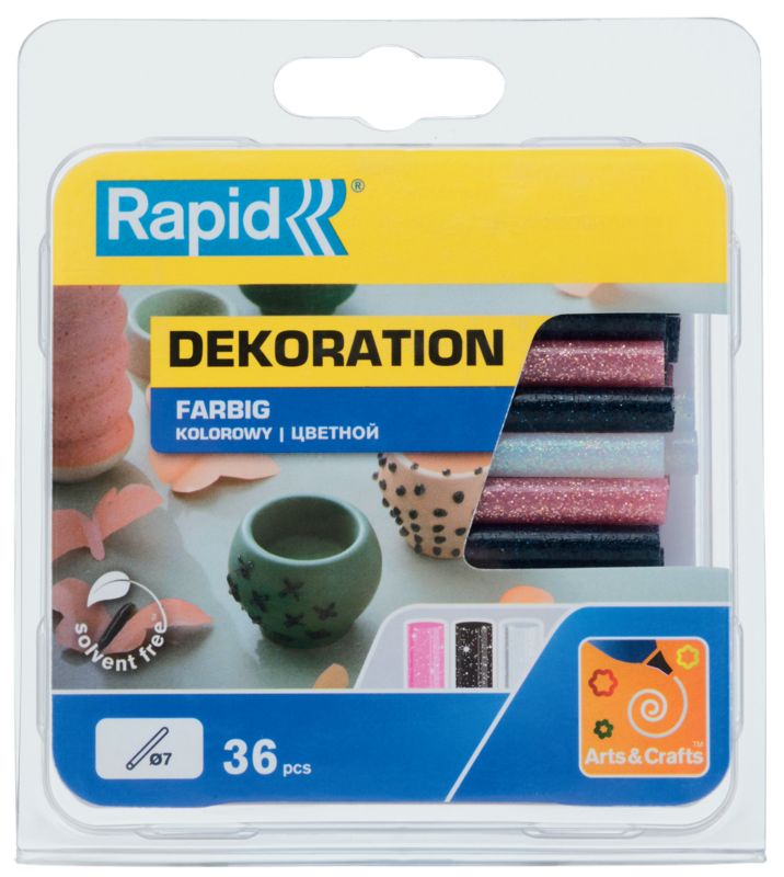 Rapid farvet glitterlim 115 g, 7 mm diameter, mix 1