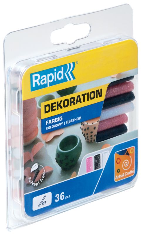 Rapid farvet glitterlim 115 g, 7 mm diameter, mix 1