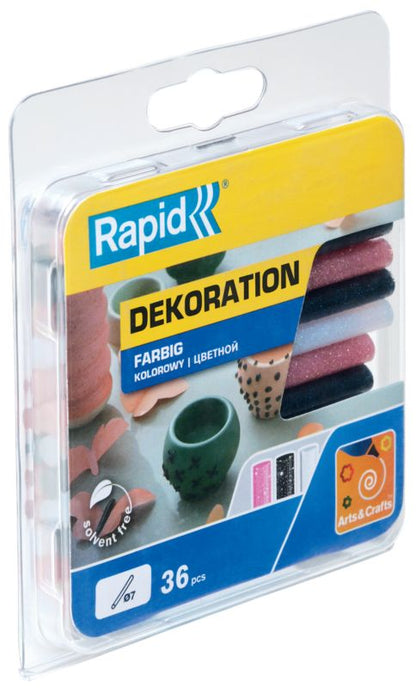 Rapid farvet glitterlim 115 g, 7 mm diameter, mix 1