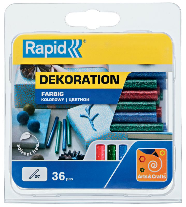 Rapid farvet glitterlim 115 g, 7 mm diameter, mix 2