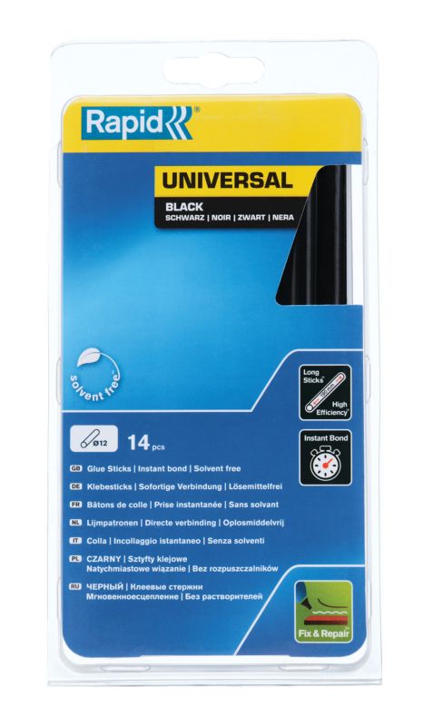 Rapid universallim 250 g, 12 mm diameter, sort