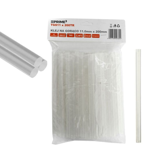 Prime3 limstift til limpistol 11 mm transparent TGS11x200TR, 1 stk.