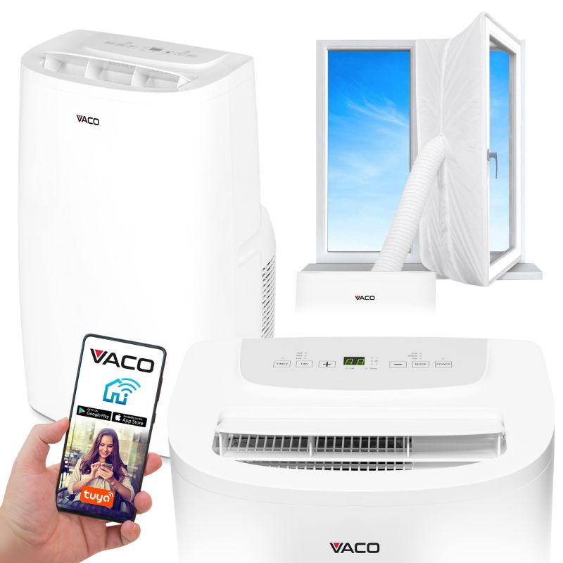 Bærbar 3-i-1 klimaanlæg med WiFi VACO 16000BTU - 1 stk