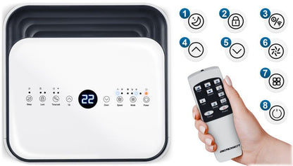 Berdsen BD-582 bærbar klimaanlæg og affugter 2,6 kW 24 l/24 t 9000 BTU WiFi 1 stk.