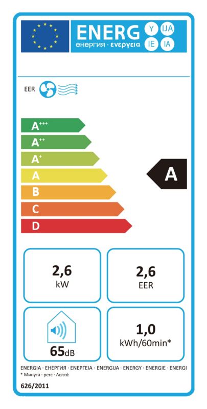 Berdsen BD-582 bærbar klimaanlæg og affugter 2,6 kW 24 l/24 t 9000 BTU WiFi 1 stk.