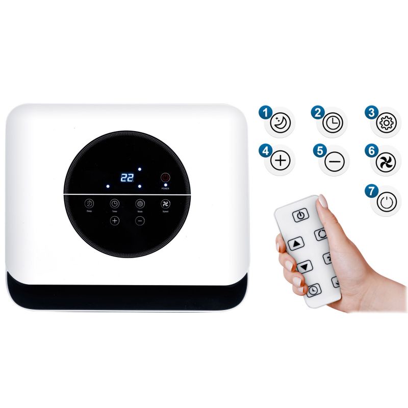 Berdsen bærbar klimaanlæg med affugter 26 l/24 t WiFi Tuya Smart 10000 BTU 1 stk.