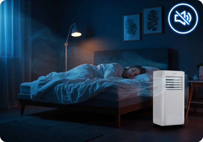 Berdsen bærbar klimaanlæg med affugter 26 l/24 t WiFi Tuya Smart 10000 BTU 1 stk.