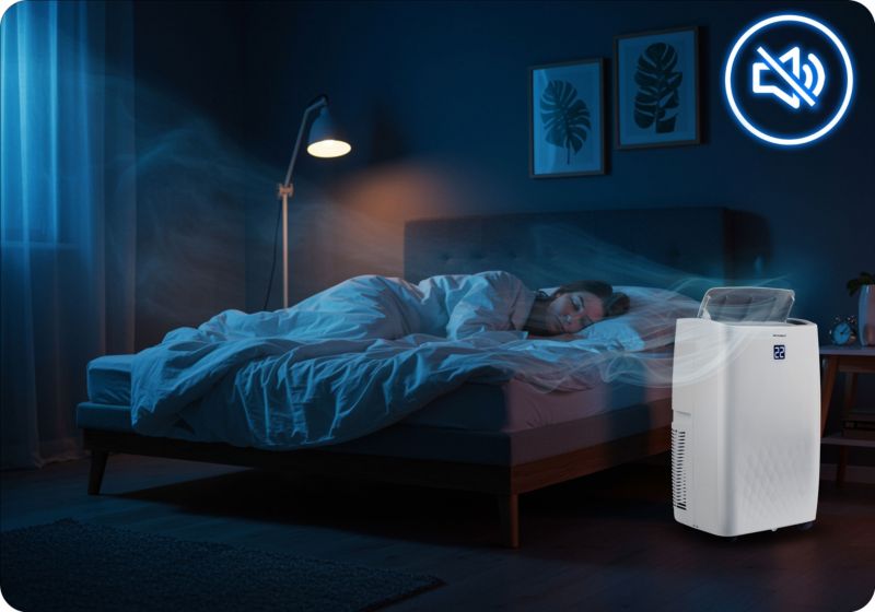 Berdsen bærbar aircondition med affugter og varmefunktion 4 kW 34 l/24 t 14000 BTU WiFi 1 stk.