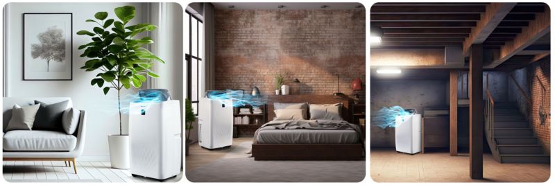 Berdsen bærbar aircondition med affugter og varmefunktion 4 kW 34 l/24 t 14000 BTU WiFi 1 stk.