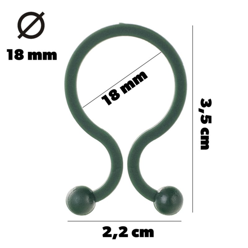 Kadax planteklips til fastgørelse af tomatstængler og bønnegrene 18 mm, 50 stk.