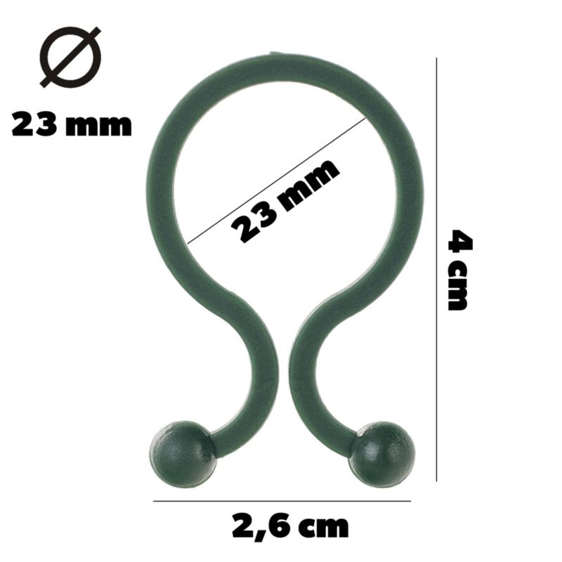 Kadax planteclips til fastgørelse af tomatstængler og bønnegrene 23 mm, 50 stk.
