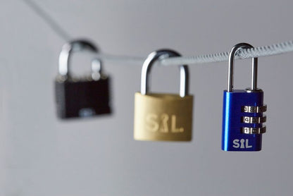 Smith & Locke kombinationslås i aluminium 21 mm blå