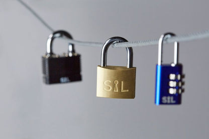 Smith & Locke kombinationslås i aluminium 21 mm blå