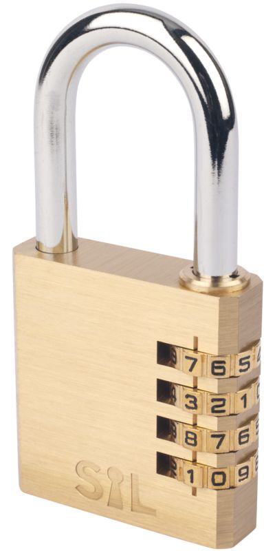 Kodehængelås Smith & Locke i messing 50 mm