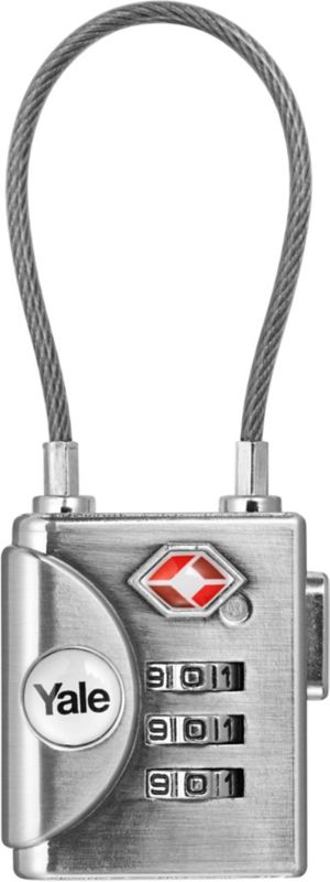 Yale TSA hængelås med wire, 32 mm, aluminium