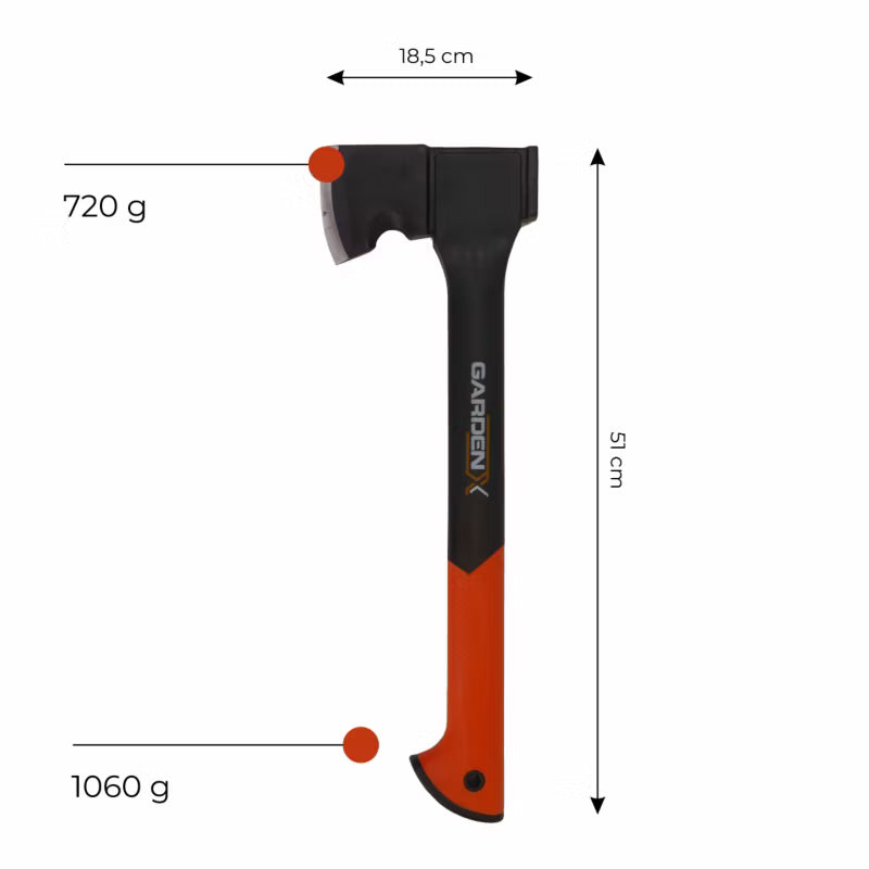 Kløveøkse 45 cm Smedet Stål 720 g