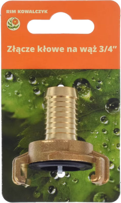 Klokobling til Slange 3/4" 19 mm Messing