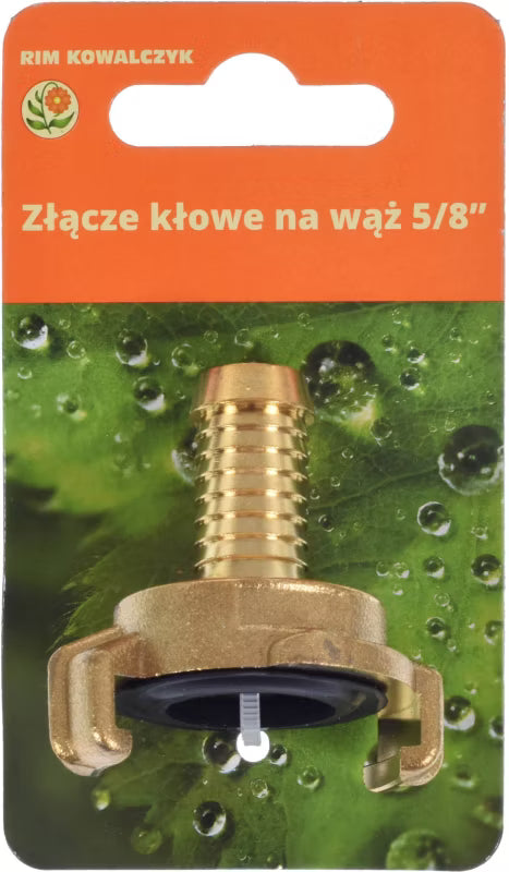 Klokobling til Slange 5/8" 15 mm Messing