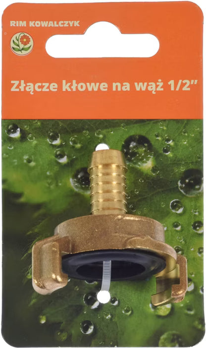 Klokobling til Slange 1/2" 13 mm Messing