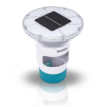 Klordispenser Flydende 18x18x21,5 cm med Solcelle LED Hvid