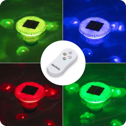 Klordispenser Flydende 18x18x21,5 cm med Solcelle LED Hvid