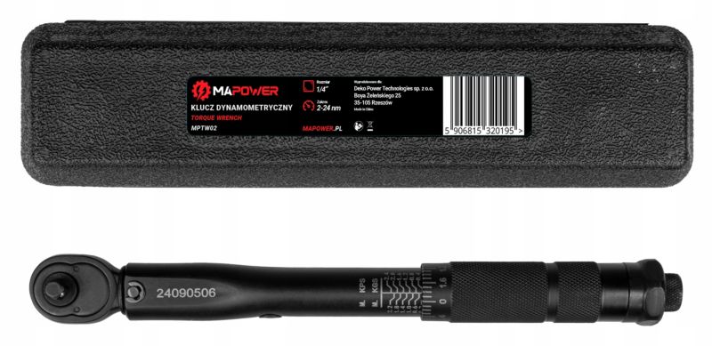 Momentnøgle MAPOWER 1/4 2-24 Nm CRV 1 sæt
