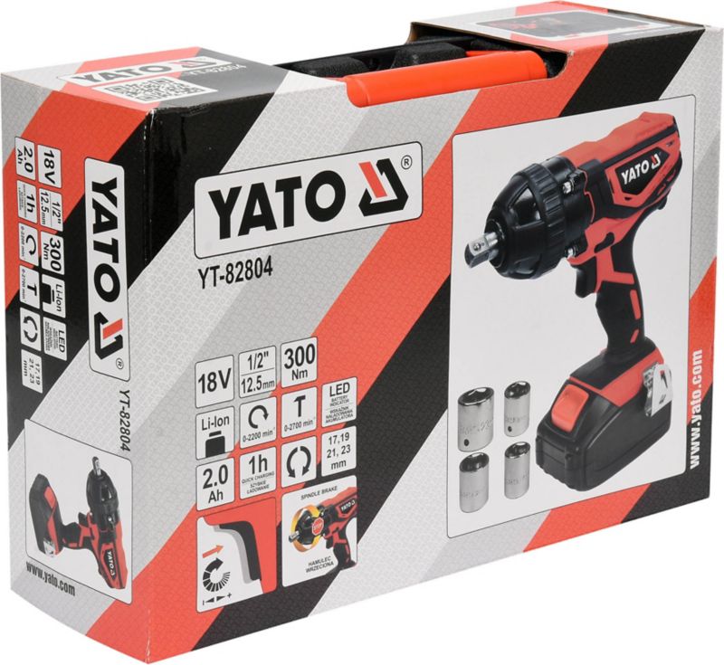 Yato 18 V slagmomentnøgle 1/2" 300 Nm