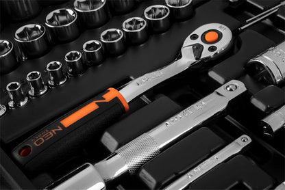 NEO TOOLS topnøglesæt 1/2" og 1/4", 73 dele, 1 sæt